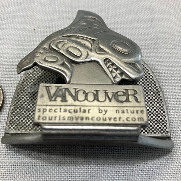 Pewter Beluga Whale Vancouver Card Holder EUC - Picture 1 of 4
